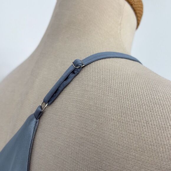 Revelry Jade Satin Charmeuse One -Shoulder Maxi Dress French‎ Blue 2 - Picture 8 of 15